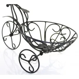El Yapımı Ferforje Dekoratif Bisiklet Çiçeklik: Antik Eskitme Tasarım Bitki ve Ev Süsü Standı