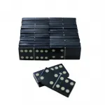 Dayanıklı Siyah Kemik Görünümlü Domino Taşları Seti – Klasik Aile Oyunu Keyfi 4x2 cm