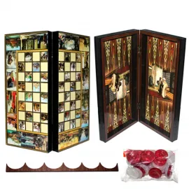 Özel Tasarım El Yapımı Osmanlı Tavla & Satranç Seti – Sanatsal Detaylarla Evinize Zarafet Katın