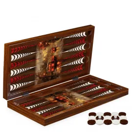 Artwork Trendy Tramvay Tasarımı Ahşap Tavla Seti | Modern Tasarım ve Kaliteli Oyun Deneyimi