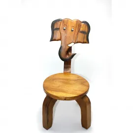 El Yapımı Ahşap Fil Figürlü Çocuk Sandalyesi – Kreş ve Çocuk Odası Dekorasyonu İçin Özel Tasarım