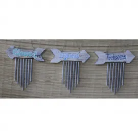 Dekoratif Ok Modelli Metal Çan | Rustik Tasarımlı Rüzgar Çanı - Ev ve Bahçe İçin 40 cm