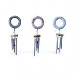 Dekoratif Ahşap Detaylı Metal Rüzgar Çanı | Şık Tasarım ve Huzurlu Sesler