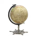 Nostaljik Dümen Kaideli Dekoratif Dünya Küresi 32 cm – Vintage Ev Ofis Hediyelik