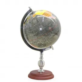 Şık Siyah & Sarı Modern Dekoratif Dünya Küre | Masaüstü Ofis Ev Aksesuarı Hediyesi