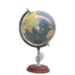 Zarif Antik Görünümlü Mavi Okyanus Dünya Küresi - Ev ve Ofis İçin Şık Dekoratif Obje