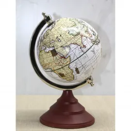 Vintage Rustik Dünya Küre Masaüstü Dekorasyon Figürü | Antik Görünümlü Öğrenci Ofis Ev Hediyesi