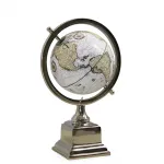 Lüks Metal Standlı Antik Görünümlü Dekoratif Dünya Küre - Ev ve Ofis Hediyesi