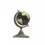 Vintage Tasarım Siyah Dünya Küre - Metal Ayaklı Dekoratif Ofis ve Ev Hediyesi