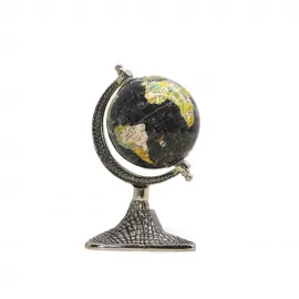 Vintage Tasarım Siyah Dünya Küre - Metal Ayaklı Dekoratif Ofis ve Ev Hediyesi