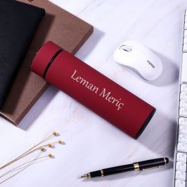 Kişiye Özel Led Sıcaklık Göstergeli Vakumlu 500ml Çelik Akıllı Termos