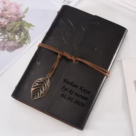 Kişiye Özel Nostaljik Tüylü Divit Kalem ve Hatıra Defteri Seti | Avukata, Hakime, Savcıya Hediye Kaligrafi Seti