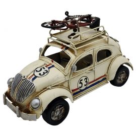 Kişiye Özel Dekoratif Metal Çerçeveli ve Bisikletli Vosvos Yarış Arabası