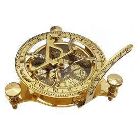 Kişiye Özel Pirinç Güneş Saati Pusula ve Ahşap Kutulu