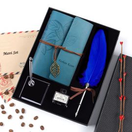 Kişiye Özel Hediyelik Tüylü Divit Kalem ve Hatıra Defteri Seti