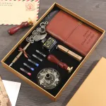 Kişiye Özel Hediye Retro Tüylü Dolma Kalem ve Not Defteri Hediye Seti