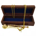 Kişiye Özel Pirinç Silistre Denizci Düdüğü - Ahşap Kutulu