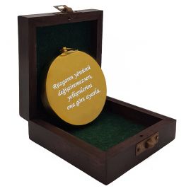 Kişiye Özel Ahşap Kutulu Antik Pirinç Pusula