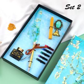 Van Gogh Kişiye Özel Tüylü Dolma Kalem ve Mühür Seti