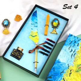 Van Gogh Kişiye Özel Tüylü Dolma Kalem ve Mühür Seti