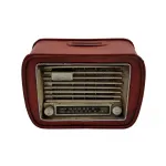 Dekoratif Metal Mini Retro Radyo Kumbara - Kırmızı