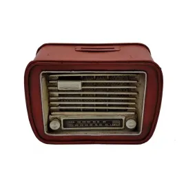 Dekoratif Metal Mini Retro Radyo Kumbara - Kırmızı