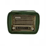 Dekoratif Metal Mini Retro Radyo Kumbara - Yeşil