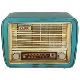 Dekoratif Nostaljik Metal Radyo Kumbara