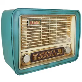 Dekoratif Nostaljik Metal Radyo Kumbara