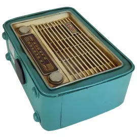 Dekoratif Nostaljik Metal Radyo Kumbara