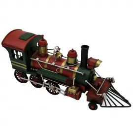 Dekoratif Vintage Metal Lokomotif - Retro Buharlı Tren Biblo