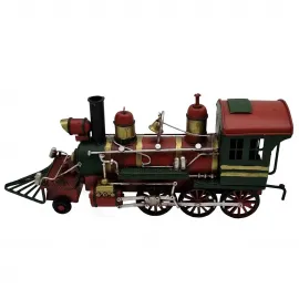 Dekoratif Vintage Metal Lokomotif - Retro Buharlı Tren Biblo