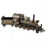 Dekoratif Metal Tender Vagonlu Buharlı Tren Lokomotif