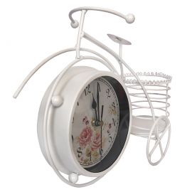 Ferforje Bisiklet Formlu Kalemlikli Masa Saati