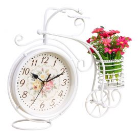 Ferforje Kalemlik ve Çiçeklik Masa Saati