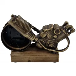 Retro Tarz Metal Motosiklet Motoru Tasarımlı Masa Saati