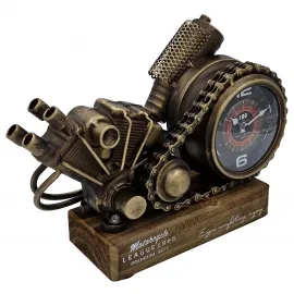 Retro Tarz Metal Motosiklet Motoru Tasarımlı Masa Saati