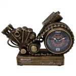 Retro Tarz Metal Motosiklet Motoru Tasarımlı Masa Saati