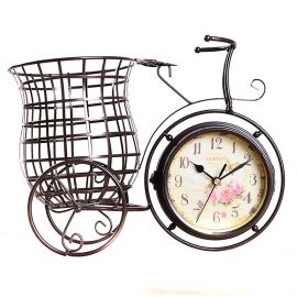 Ferforje Çift Taraflı Masa Saati (Çiçeklik)