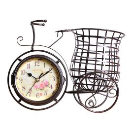 Ferforje Çift Taraflı Masa Saati (Çiçeklik)