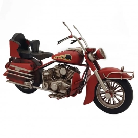 Dekoratif Metal Cruiser Motosiklet (Kırmızı)