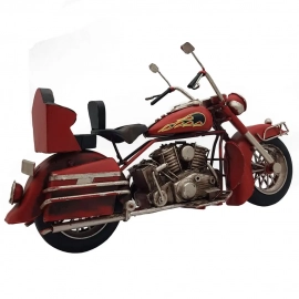 Dekoratif Metal Cruiser Motosiklet (Kırmızı)