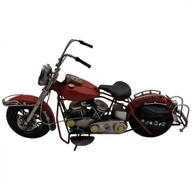 Old Cranky Street Metal Chopper Dekoratif Motosiklet - Büyük Boy