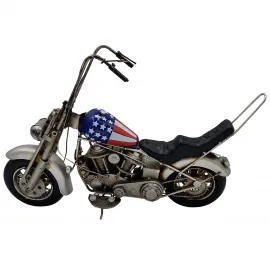 El Yapımı Vintage Metal Chopper Motosiklet Dekoratif Motorcu Hediyesi