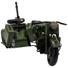 Askeri Metal Savaş Motosiklet Maketi - El Yapımı Nostaljik Biblo Askeri Metal Savaş Motosiklet Maketi - El Yapımı Nostaljik Biblo
