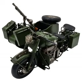 Askeri Metal Savaş Motosiklet Maketi - El Yapımı Nostaljik Biblo Askeri Metal Savaş Motosiklet Maketi - El Yapımı Nostaljik Biblo