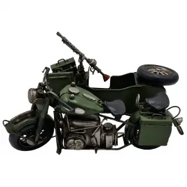 Askeri Metal Savaş Motosiklet Maketi - El Yapımı Nostaljik Biblo Askeri Metal Savaş Motosiklet Maketi - El Yapımı Nostaljik Biblo