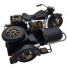 Vintage Metal Dekoratif Sepetli Motosiklet