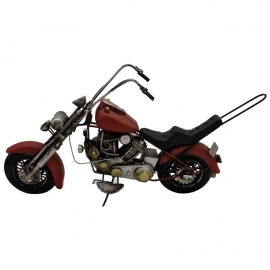 Claret Cherry Longer Chopper Metal Dekoratif Motosiklet - Büyük Boy