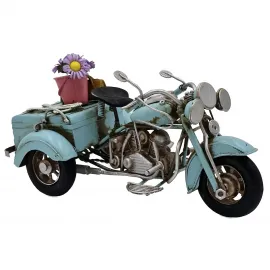 Vintage Metal El Yapımı Dekoratif Tricycle Motosiklet Biblo Vintage Metal El Yapımı Dekoratif Tricycle Motosiklet Biblo